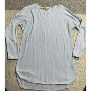 Michael Kors Women's Size Medium Long Sleeve Hi/Low Hem Pullover Sweater Blue